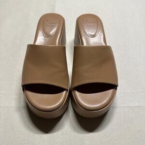 Tan and brown leather platform